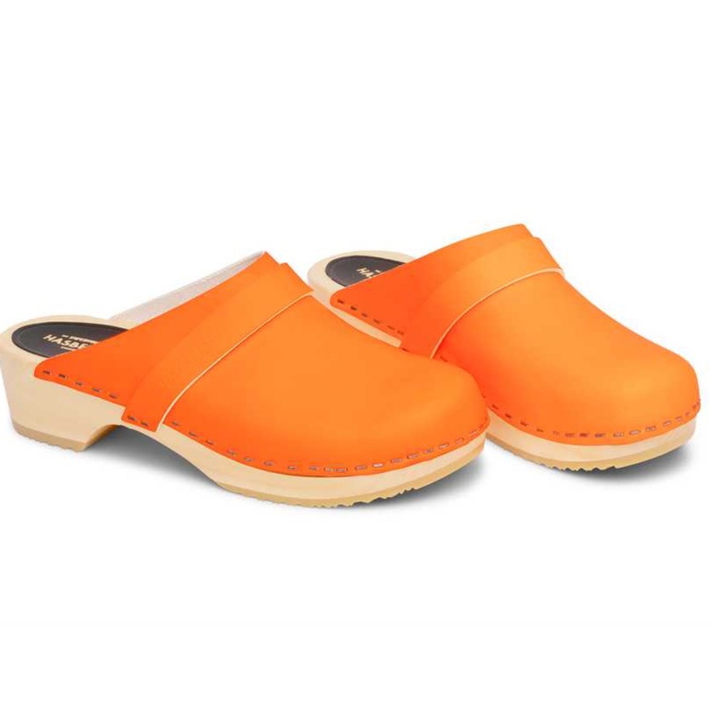 ***SOLD*** Swedish Hasbeens Neon Orange Clogs